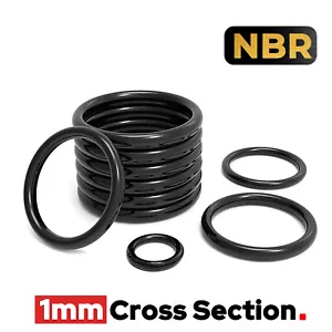 Metric Nitrile Rubber NBR O Ring Seals 1mm Cross Section 1mm-61mm ID O-Rings - Picture 1 of 6