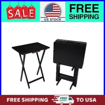 Juego de 4 mesas plegables interiores Mainstays en negro L19 x W15 x H26 Foto 1 de 4