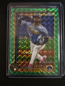 🔥Freddy Peralta 2025 Topps Chrome#95 47/99 Green Geometric Refractor Brewers - Picture 1 of 3