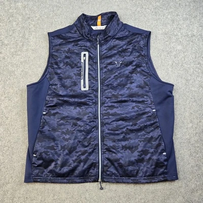 Peter Millar Vest Mens XL Blue Camo Hyperlight Fuse Golf Performance Sleeveless - Image 1 of 4