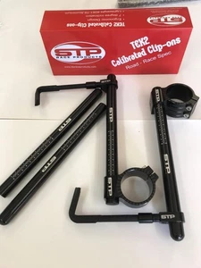 STP Tek2 kalibriert 50mm Road Race schwarz eloxiert Clip-Ons, Ersatzrohre & Hebel - Bild 1 von 12