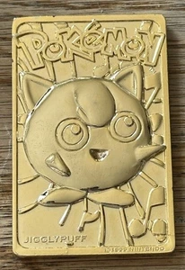 23K Gold Plated 1999 Pokemon JIGGLYPUFF #39 Trading Card Bar NO CASE - Picture 1 of 7