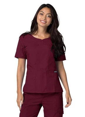 Adar Women Medical Nurse Uniform Sweetheart V-Neck  Multiple Pockets Scrub Top - Image 1 of 4