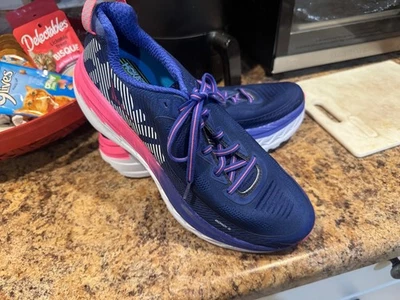 Hoka One One Bondi 5 Running Shoes Womens Size 10 navy/pink Max Cushion Road - Image 1 of 4