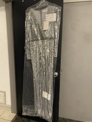 Mac Duggal Silver Dress - Size 12 Style 5501, Only Tried On - Image 1 of 4