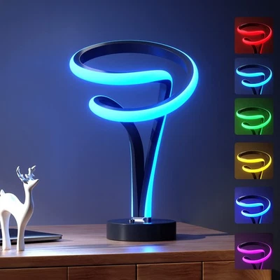 airnasa Modern Spiral RGB Table Lamp, Unique, 7 Colors 10 Light Modes LED, To... - Image 1 of 4