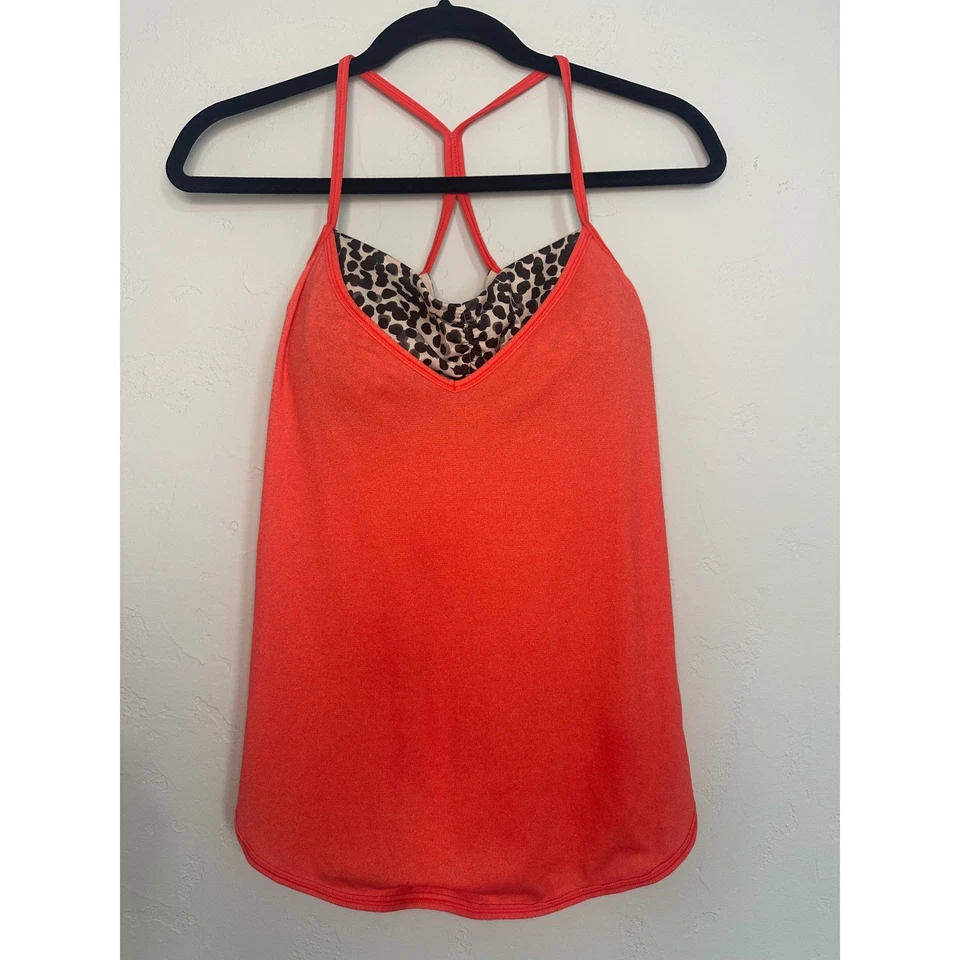 Camiseta sin mangas Lululemon ropa deportiva sujetador incorporado naranja estampado animal 6 Foto 1 de 4