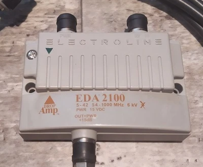 15 dB TV Antenna Digital Signal Booster Amplifier for HDTV with 10+ft Coax Cable - Image 1 of 3