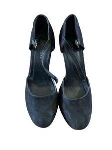 F22# New Look Damenschuhe schwarz Wildlederimitat Slingback Stiletto hoher Absatz UK 5 - Bild 1 von 12