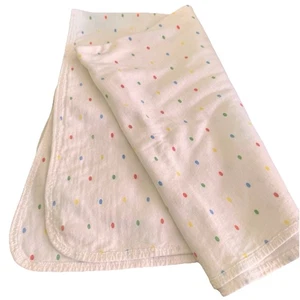 Vintage Carters mehrfarbig gepunktet Baumwolle Empfang Baby Decke 28x32 USA - Bild 1 von 6