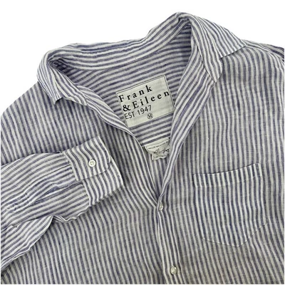 Vestido Camisa Frank And Eileen Mary Púrpura Para Mujer Mediano Lino Lavanda Rayas Foto 1 de 4