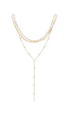 "Juego de collar Jessica Simpson de 3 piezas en capas tono dorado 16"" nuevo con etiquetas" Foto 1 de 4