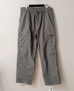 PACSUN Baggy Cargo Pants Men's Size L Elastic Waist Green 35 x 30.5 Pockets 5504 - Picture 1 of 10