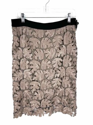Falda Falda BCBGMaxazria Talla M Negra/Taupe Lentejuelas Elastizadas Foto 1 de 4
