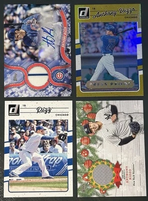 2018 Topps Holiday - Anthony Rizzo Auto - SSP /10 + Donruss Gold Press Proof /99 - Image 1 of 4