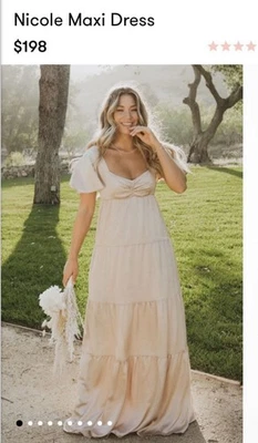 Vestido de Dama de Honor, “Show Me Your Mumu”, Color Champagne, TOTALMENTE NUEVO, ¡Talla Med! Foto 1 de 4