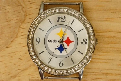 Ropa de fútbol americano NFL PITTSBURGH STEELERS NOS reloj de cuarzo bisel de diamantes de imitación Foto 1 de 3