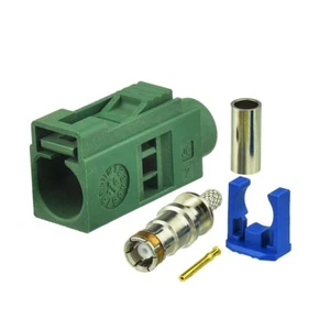 Fakra crimp Jack E Female RF connector Green /6002 Car TV1 - Picture 1 of 3