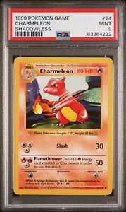 Pokemon Card Charmeleon 24/102 Shadowless Base Set 1999 PSA 9 MINT