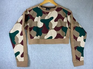Balance Athletica Cropped Sweatshirt Womens XS Multicolor Camouflage Crew Neck - Picture 1 of 14