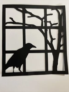 Krähe Fensterrahmen Papier Stück Handarbeit Cardstock für Scrapbooking oder Kartenherstellung - Bild 1 von 5