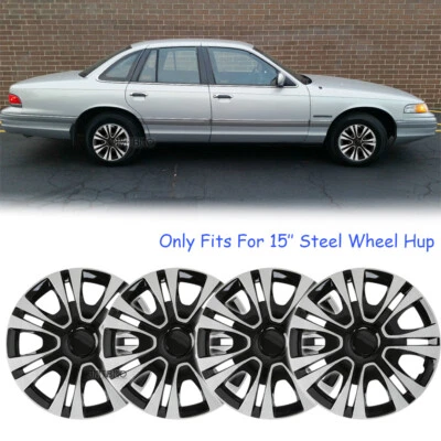 Cubierta de rueda de tapacubos de 15" 4x para llanta de acero R15 para Ford Crown Victoria 1992-2011 Foto 1 de 4