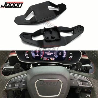 Black Steering Wheel Paddle Shifters For Audi Q5 SQ5 80A Q7 4M 2017 2018 2019-20 — 第 1/4 张图片