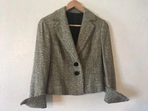 Sz. XS- Classique Women Brown 100% Silk Fully Lined Tweed Classic Jacket - Picture 1 of 7