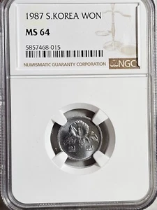 South Korea 1 Won 1987 NGC MS 64 - Picture 1 of 2