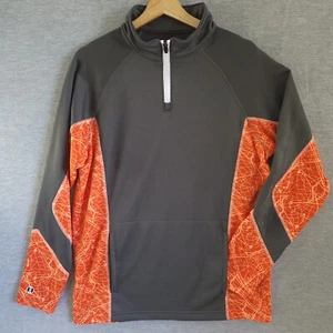 Holloway Pullover Adult Small Orange Gray Stretch 1/4 Zip Pattern Stretch S - Picture 1 of 12