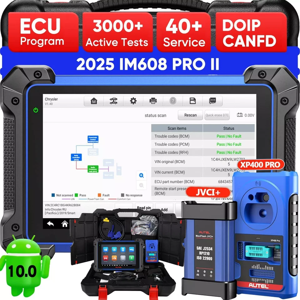 2025 Autel MaxiSys MK908P PRO II OBD2 Scanner J2534 Programming Diagnostic Tool