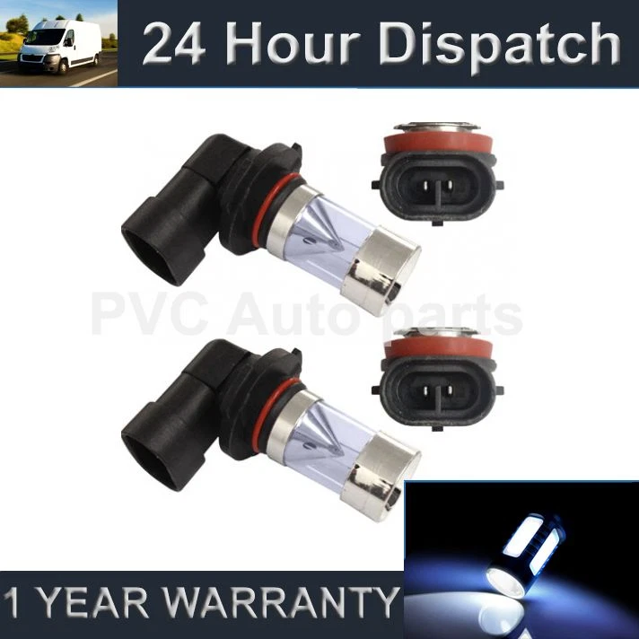 2X H11 WHITE 4 LED FRONT MAIN HIGH BEAM LIGHT BULBS CAR KIT XENON MB502801 - Image 1 of 1