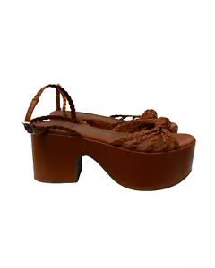 Women's Luxury Fashion L'Autre Chose Brown Block Heels Size 8.5 - Picture 1 of 7