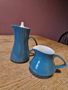 Poole Pottery Milk Jug And Cream Jug, Blue Moon, Two Tone - Picture 1 of 10