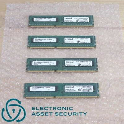 (Lote de 4) Crucial 8GB 1GX64 DDR3 1333 UDIMM Ram Foto 1 de 3