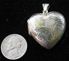 Vintage Stamped 925 STERLING Silver Heart Shape Photo Locket Pendant 9 gram