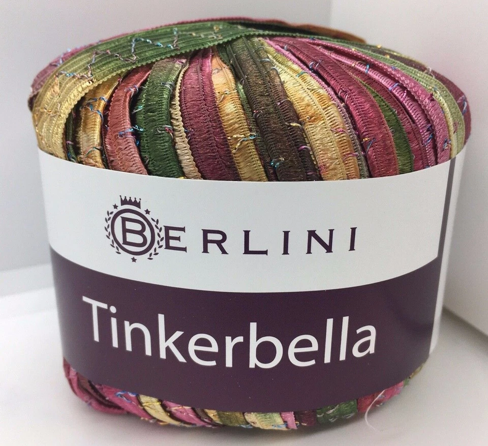 Tinkerbella Berlini Wide Ribbon Yarn #113 Fall Herbs - Burgundy Green Gold - Image 1 of 3