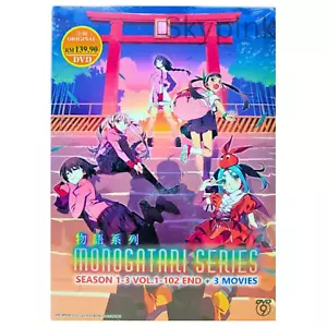Monogatari Series (Season 1-3) (Vol. 1-102 End) +3 Movies (11-DVD) Box Anime DVD - Imagen 1 de 5