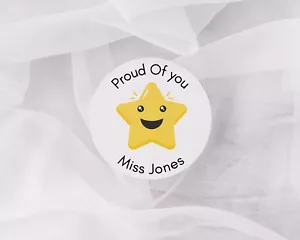 Personalised Well Done Star Reward Stickers for School Teachers cute stickers - Picture 1 of 5