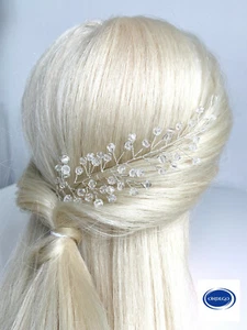 Silber Haardraht Haarschmuck Brautschmuck Hochzeit Haarkette Haarband Haarranke - Picture 1 of 11