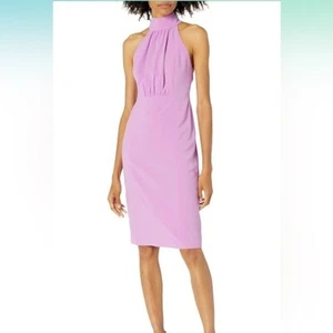 HALSTON womens Sleeveless Mock Neck Dress with Strap Cocktail Dress size 14 - Picture 1 of 12