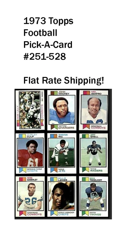 1973 Topps Football - Pick A Card #251-528 Flat Rate Shipping! - Image 1 of 1