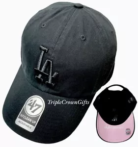 MLB Los Angeles Dodgers ('47 Brand) Ballpark Clean Up Hat - Black/Pink UV - Picture 1 of 6