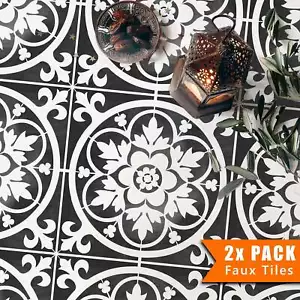 Faux Tile Stencils - Paint Tile Effect on Floors Wall Garden Patio -Stratford - Picture 1 of 6