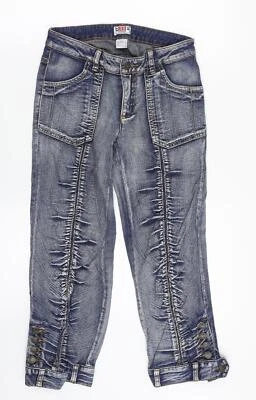 Rainbow Collection Womens Blue Cotton Blend Straight Jeans Size 8 L23 - Image 1 of 4