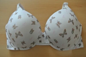 Victoria's Secret PINK Push-Up Bra - 40 DDD - White w. Butterflies - Picture 1 of 8