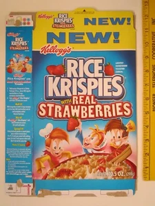 Empty Cereal Box Kelloggs 2006 Rice Krispies with REAL STRAWBERRIES Z3A20 - Picture 1 of 2