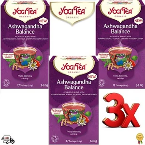 Yogi Tea ASHWAGANDHA BALANCE Blend With Acerola Cherry & PassionFlower 3 x Packs - Picture 1 of 7