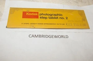 KODAK PHOTOGRAPHIC STEP TABLET No. 2 CAT 152 3393 - Picture 1 of 1