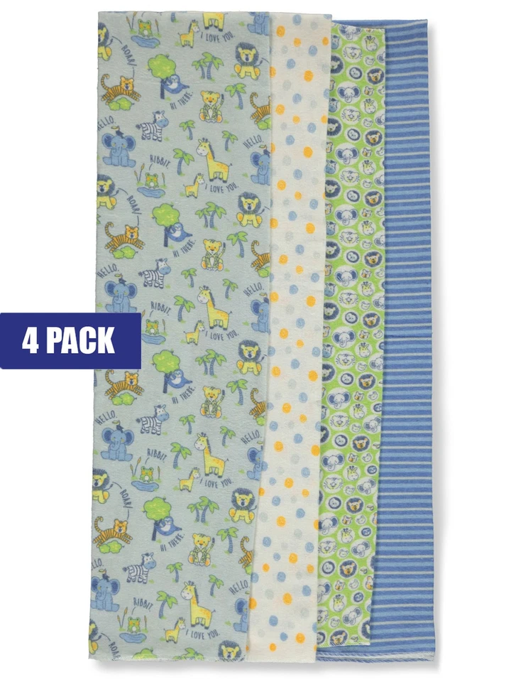 Paquete de 4 mantas de recepción Jungle Crimbates para bebés niños color: amarillo talla: una Foto 1 de 1
